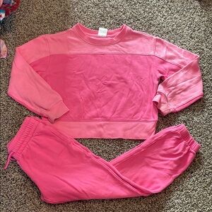Athletic Works Pink Matching Sweatpants and Sweater